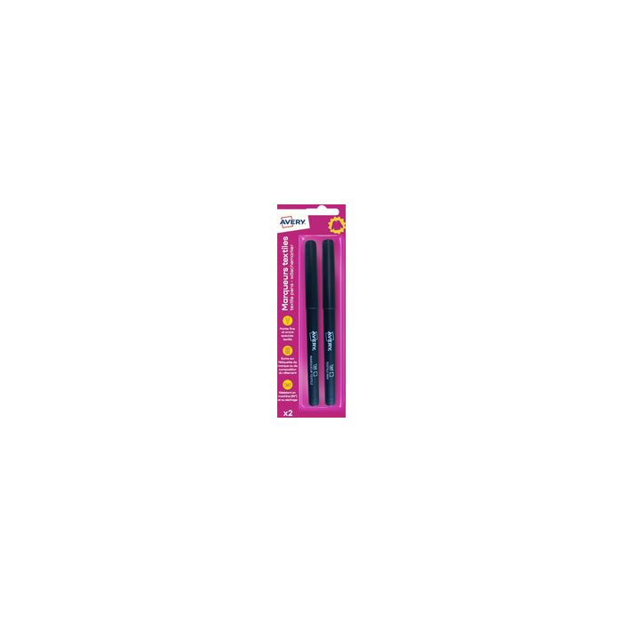 AVERY Marqueur textile, pack de 2, noir