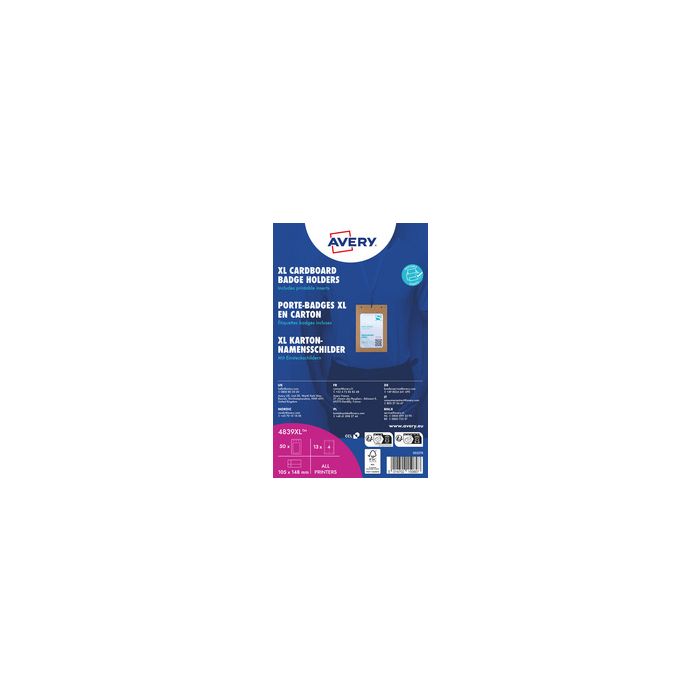 AVERY Pochette badge XL, en carton, 105 x 148 mm