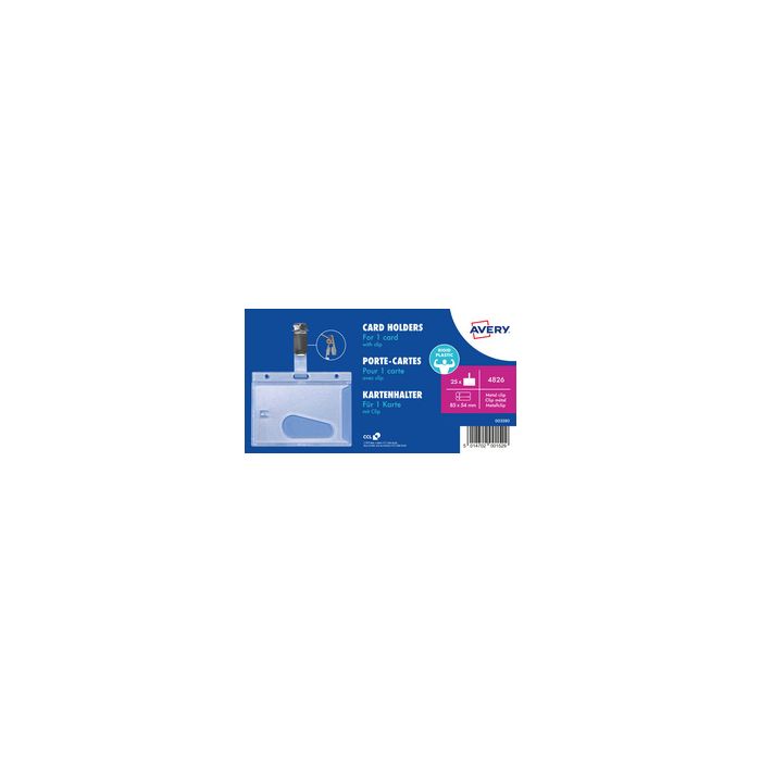 AVERY Porte-carte avec clip, 54 x 85 mm, transparent