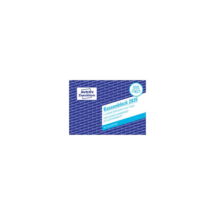 AVERY Zweckform Formularbuch "Kassenblock", 2 x 50 Blatt