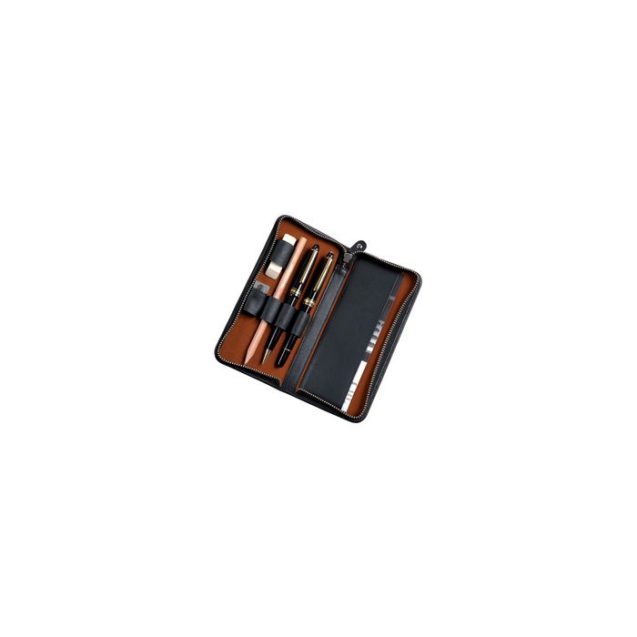 Alassio Etui pour 3 stylos, cuir, noir