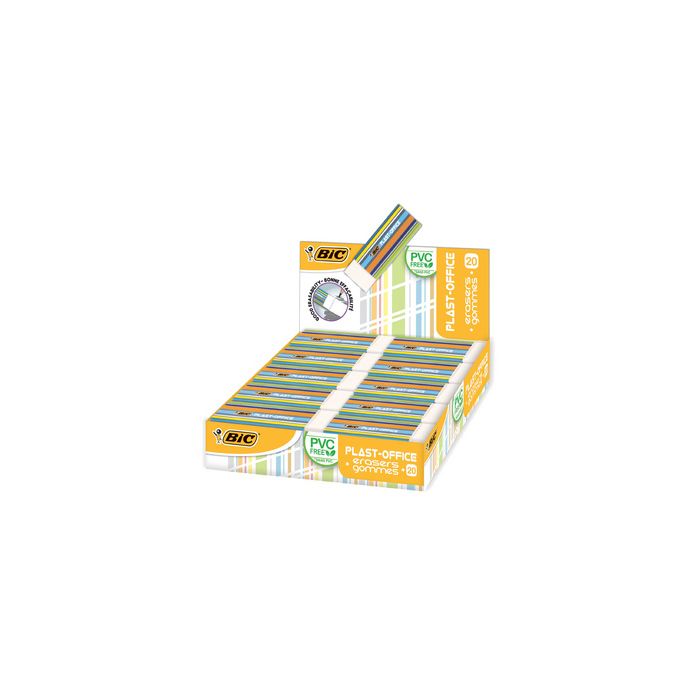 BIC Gomme en plastique Plast-Office, présentoir de table x20