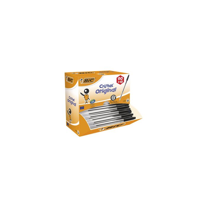BIC Stylo à bille Cristal Original, VALUE PACK, noir