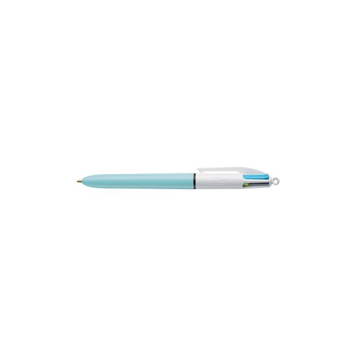 BIC Stylo à bille rétractable 4 Colours Fun, bleu /blanc