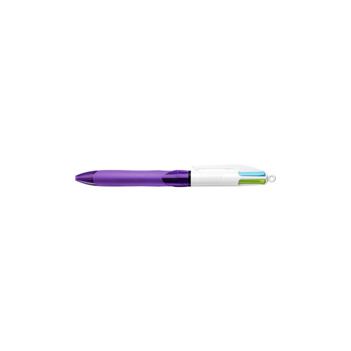 BIC Stylo à bille rétractable 4 Colours Grip Fun