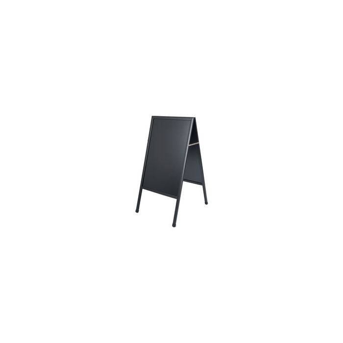 Bi-Office Panneau trottoir, avec tableau noir, cerisier