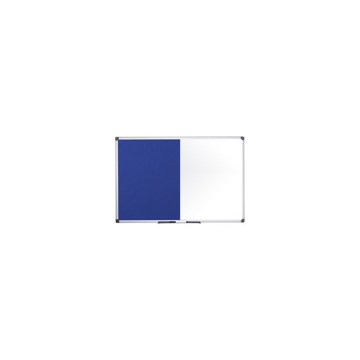 Bi-Office Tableau mixte, tableau blanc / feutre, bleu