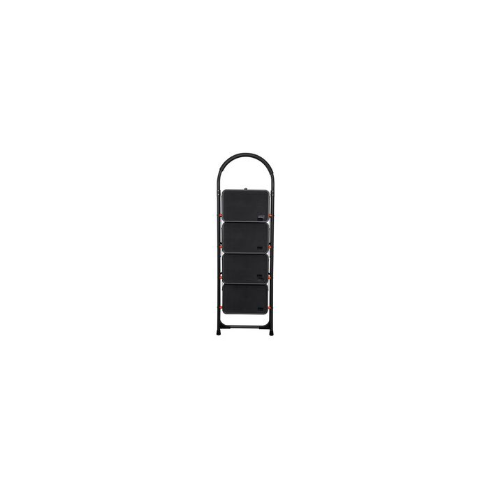 Bradas Escabeau pliable en acier, 4 niveaux, noir