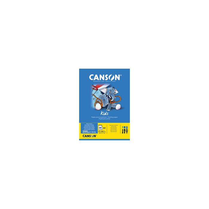 CANSON Bloc de papier pour la peinture Kids, A3, 200 g/m2