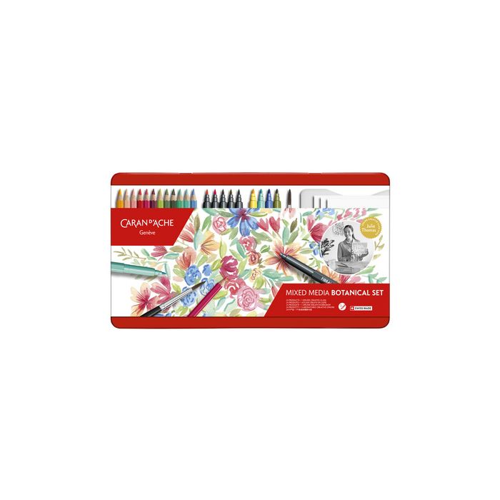 CARAN D'ACHE Set de dessin "SET BOTANIQUE", 24 pièces