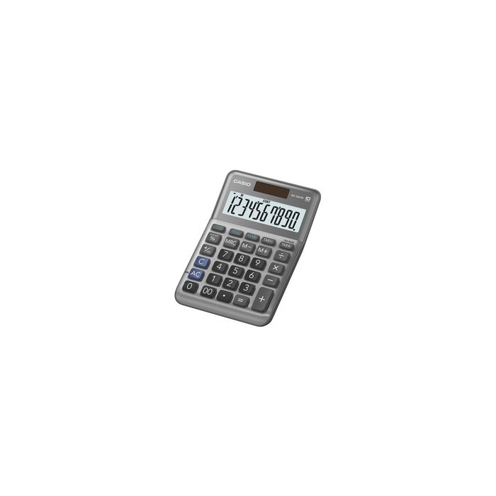 CASIO Calculatrice de bureau MS-100F, 10 chiffres, argent