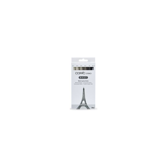 COPIC Kit de marqueurs Hobbymarker ciao 5+1, teintes grises