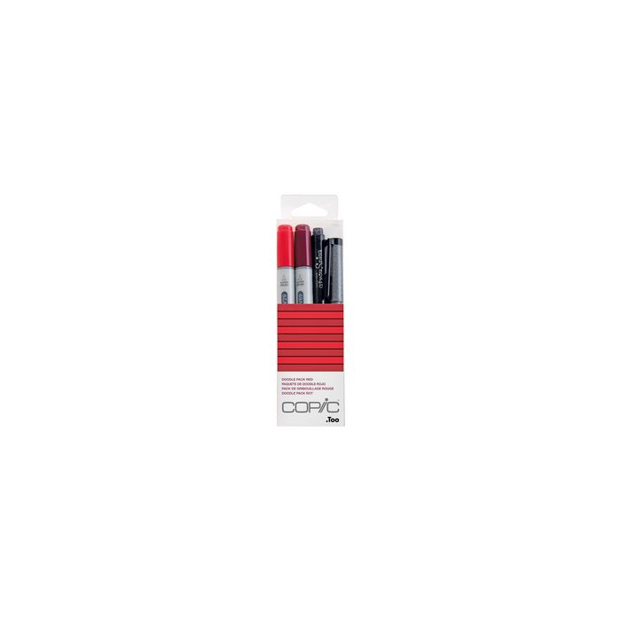 COPIC Marqueur ciao, kit de 4 "Doodle Pack Red"