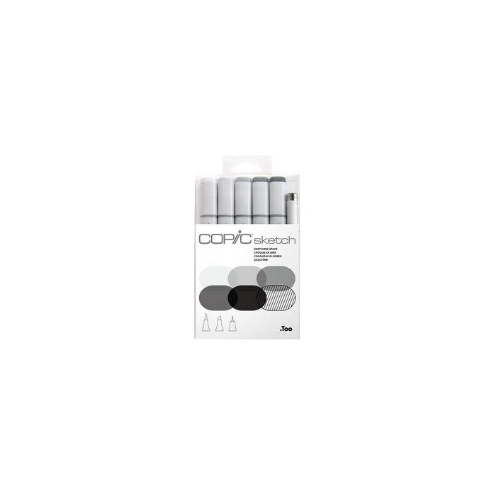 COPIC Marqueur sketch, kit de 6 "Sketching Grays"