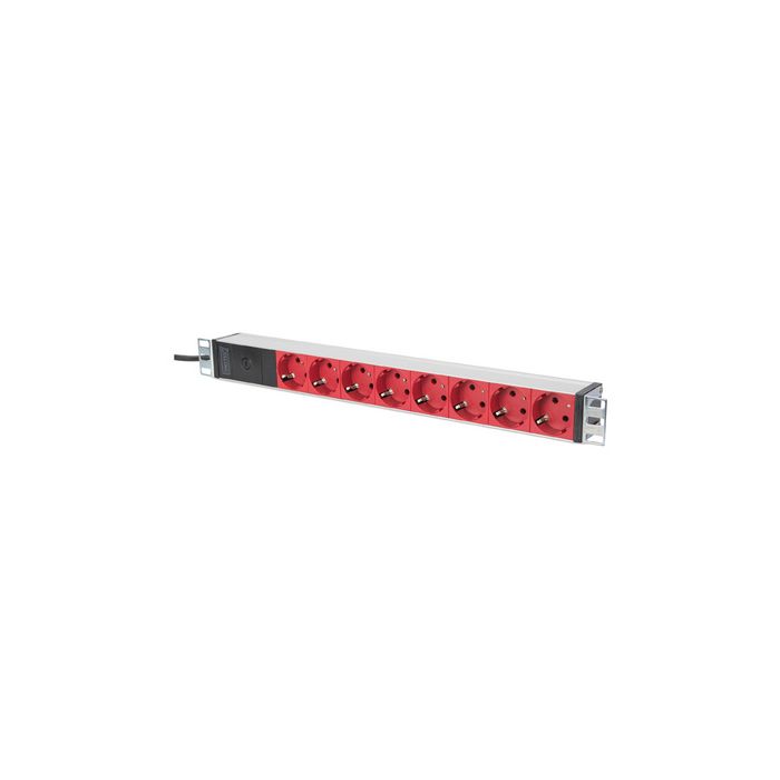 DIGITUS Bloc multiprise 19" 8 ports 1 U, avec parasurtenseur