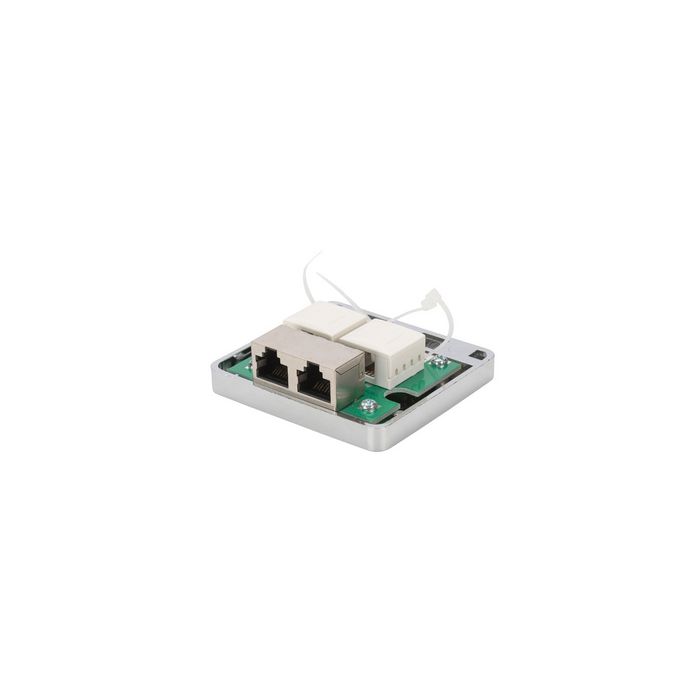 DIGITUS Boîtier en saillie Cat.6A, 2 x RJ45, blindé, argent