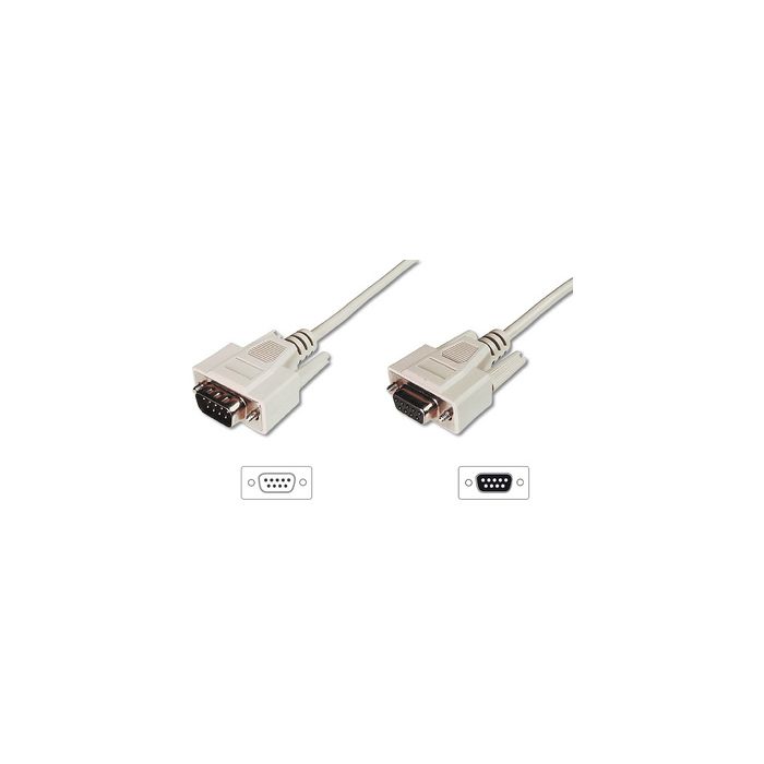 DIGITUS Câble 9 broches Sub-D, mâle - femelle, 3,0 m