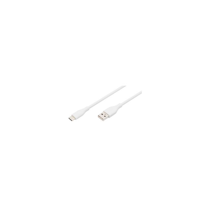DIGITUS Câble USB 2.0 silicone, USB-C - USB-A, 1,0 m, blanc