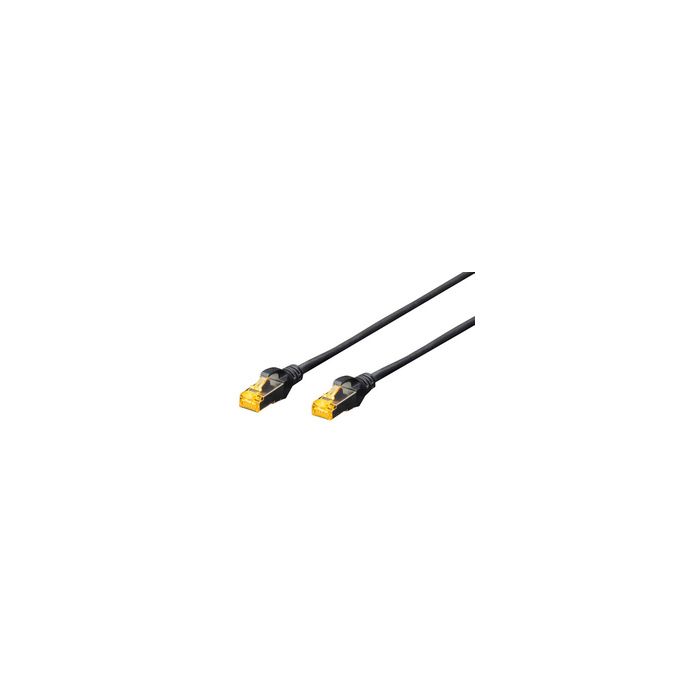 DIGITUS Câble de brassage Cat.6A, S/FTP, 0,25m, par 10, noir