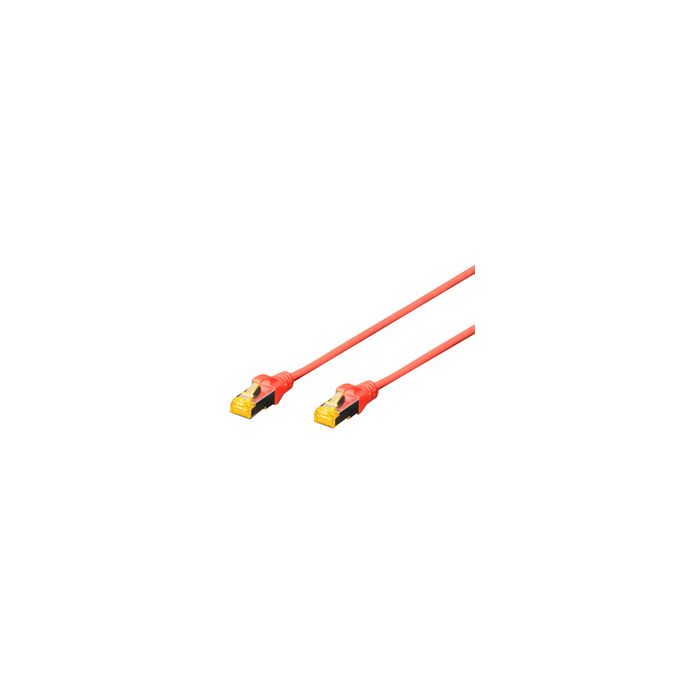DIGITUS Câble de brassage Cat.6A, S/FTP, 0,5 m, rouge