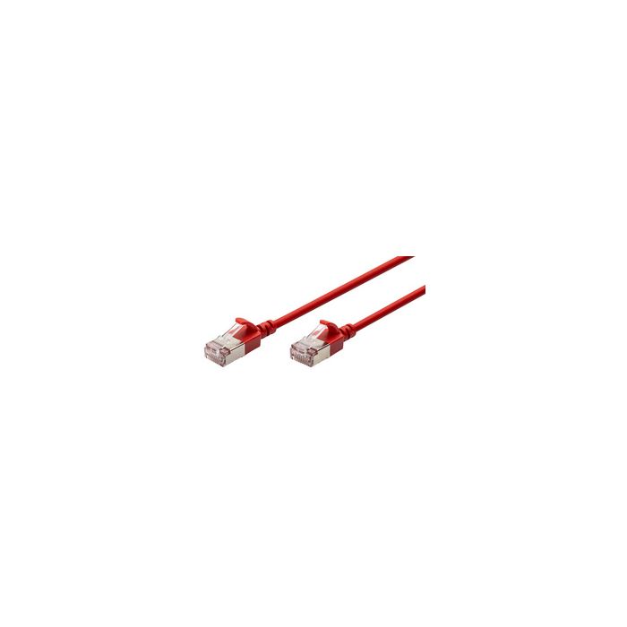 DIGITUS Câble de brassage Slim, cat. 6A, F/FTP, 1,5 m, rouge