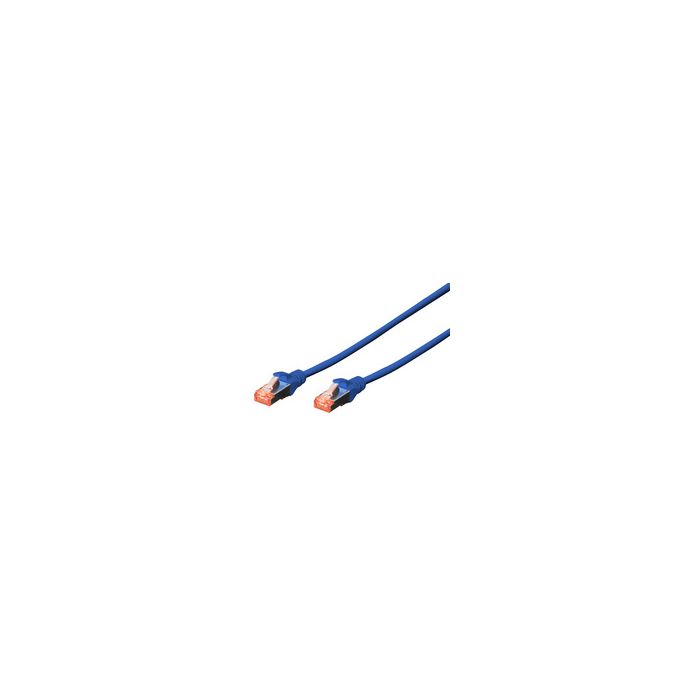 DIGITUS Câble de brassage, Cat. 6, S/FTP, 0,5 m, bleu