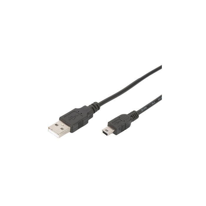 DIGITUS Câble de connexion USB 2.0, USB-A - Mini USB-B, 1,0m