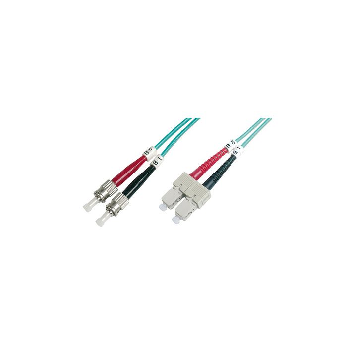 DIGITUS Câble patch LWL, OM3, fiche mâle ST - mâle SC, 1,0 m