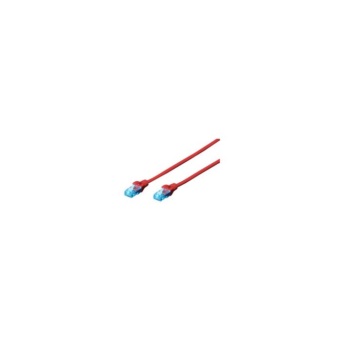 DIGITUS Câble patch, Cat. 5e, U/UTP,  2,0 m, rouge