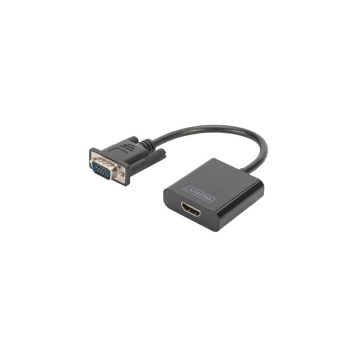 DIGITUS Convertisseur VGA - HDMI + Audio, noir