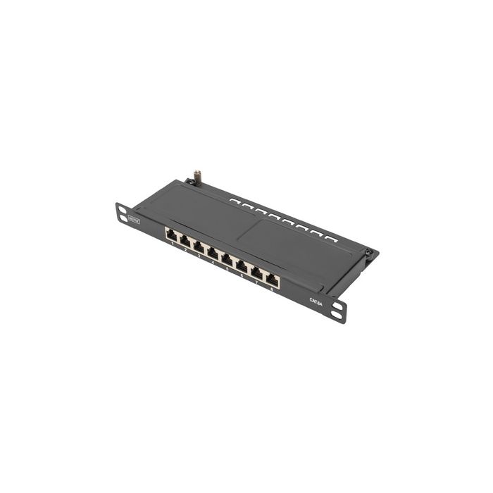 DIGITUS Panneau de brassage 10" Slim Cat.6A, 0,5 U, blindé