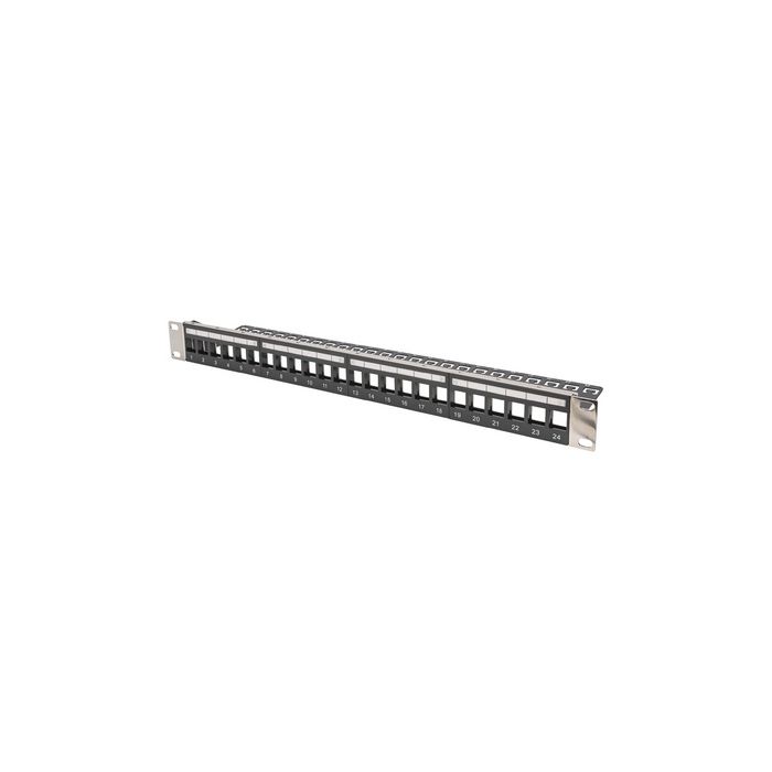 DIGITUS Panneau de brassage Keystone 19", 24 ports, 1 U,noir