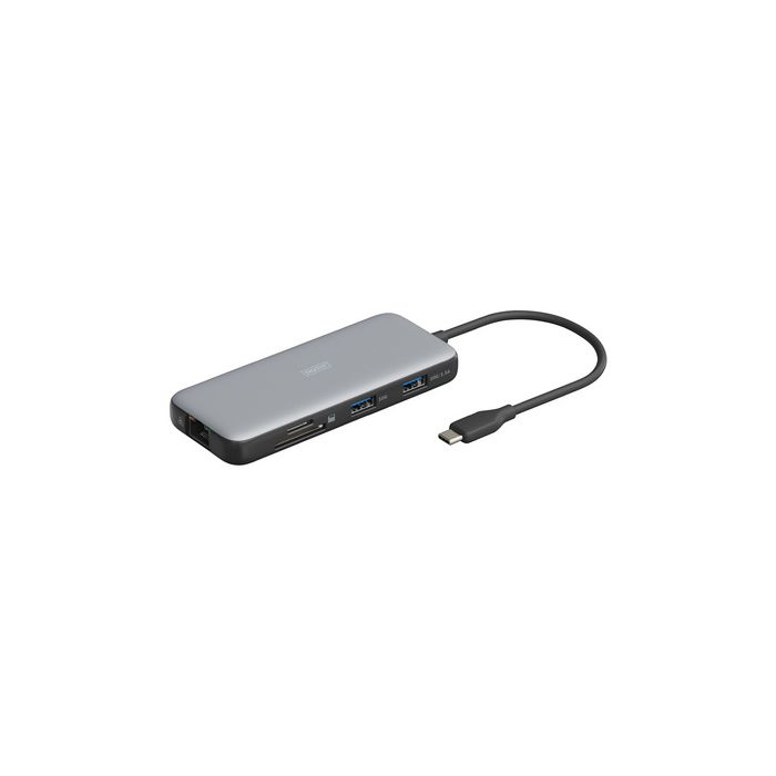 DIGITUS Station d'accueil USB-C, 7 ports, gris/noir