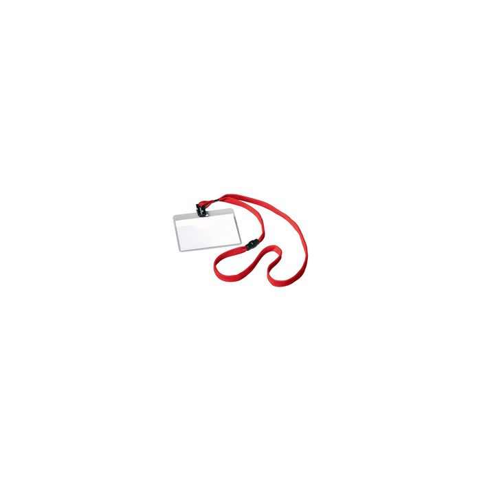 DURABLE Badge, avec lacet textile, 90 x 60 mm, rouge