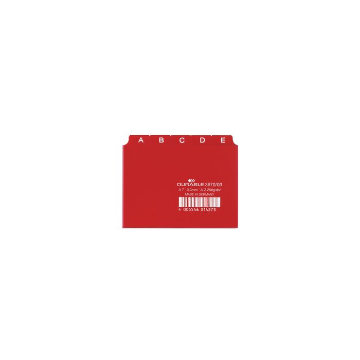 DURABLE Index alphabétique A - Z, PP, format A7 paysage