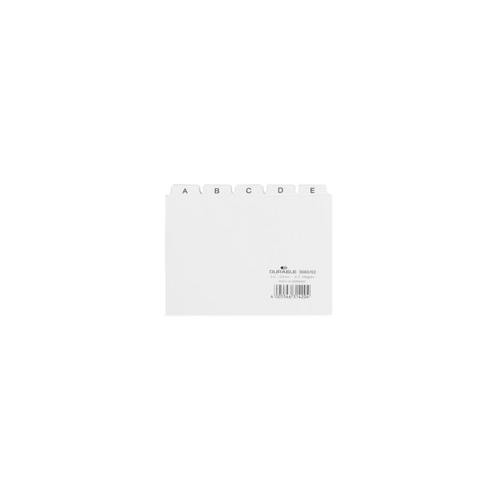 DURABLE Karteiregister A - Z, PP, A6 quer, weiß, 25-teilig