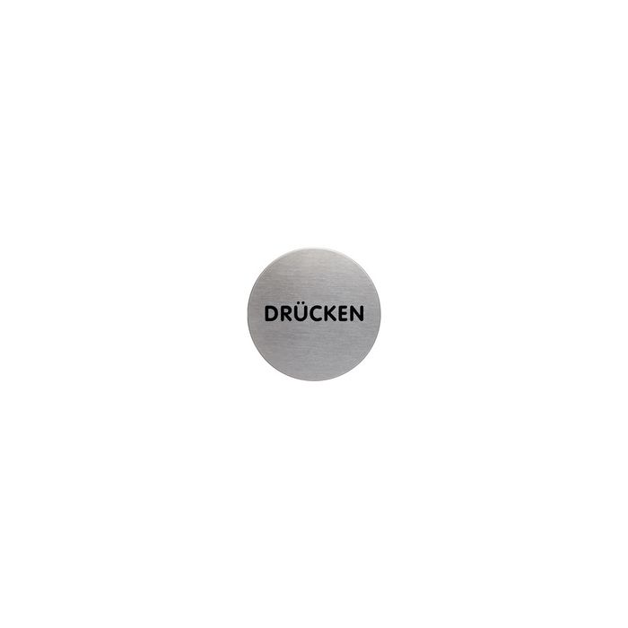 DURABLE Piktogramm "Drücken", Durchmesser: 65 mm, silber