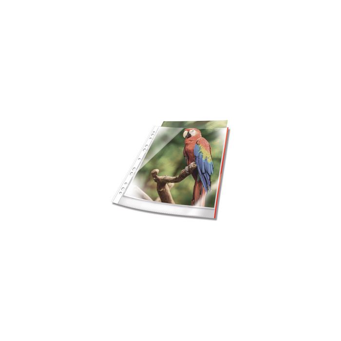 DURABLE Pochette perforée PREMIUM, A4, PP, bord rouge