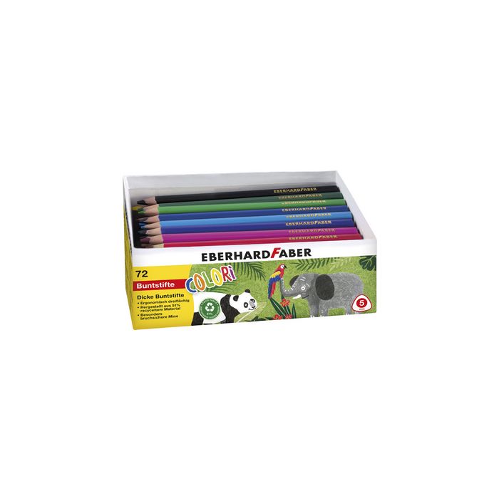 EBERHARD FABER Crayon de couleur COLORI Jumbo, boîte de 72