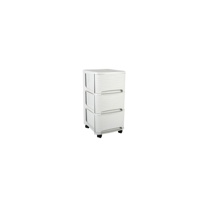 EDA Module de classement STONE, 3 tiroirs, PP, blanc