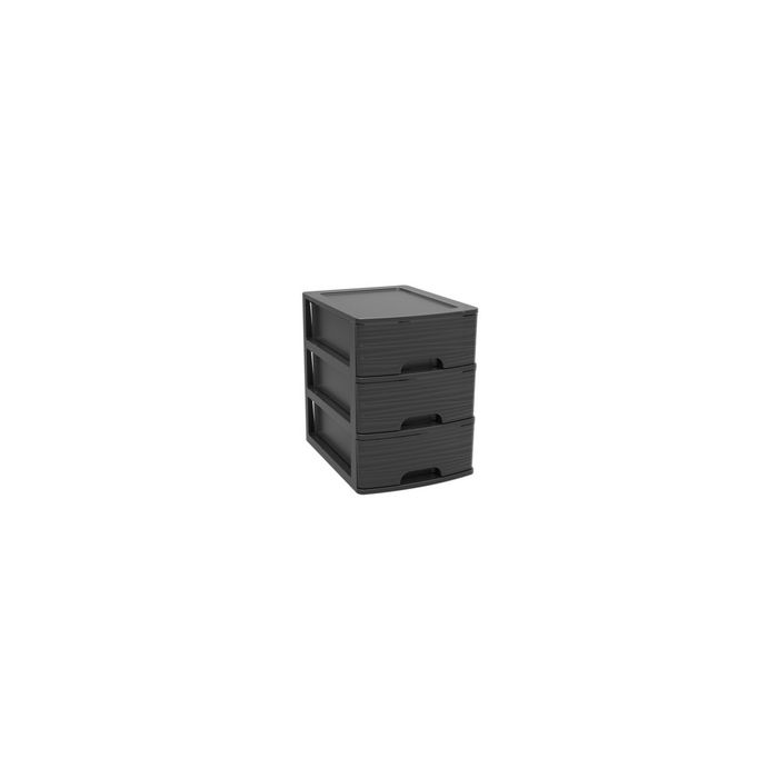 EDA Module de classement STONE, A5, 3 tiroirs, PP, noir