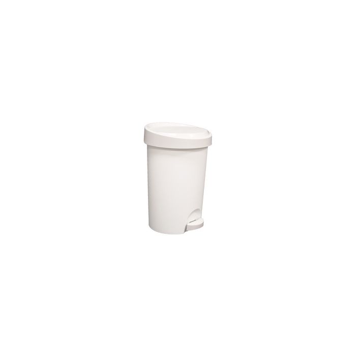EDA Poubelle à pédale Stepy, 15 litres, PP, blanc