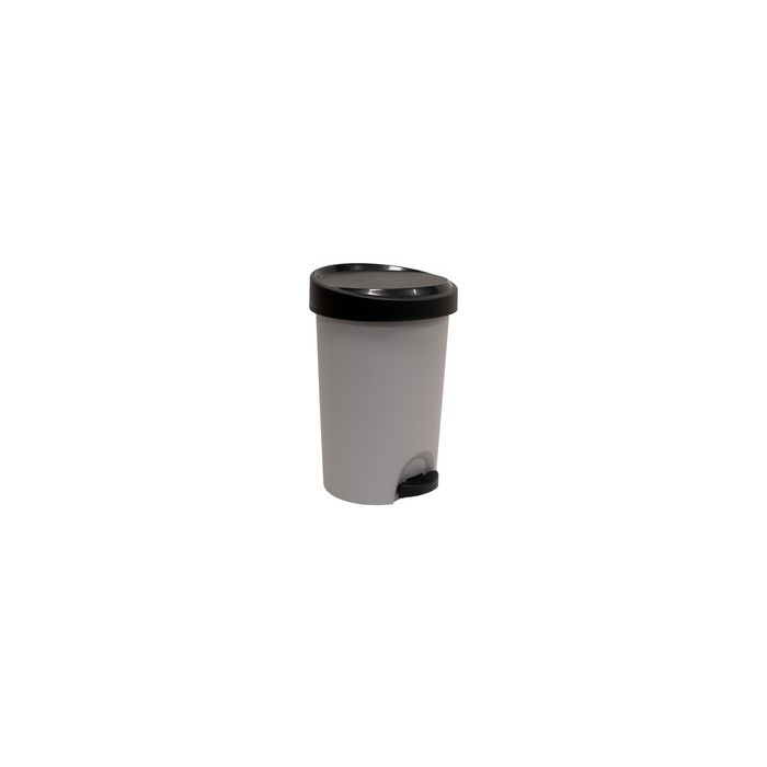 EDA Poubelle à pédale Stepy, 15 litres, PP, gris/anthracite