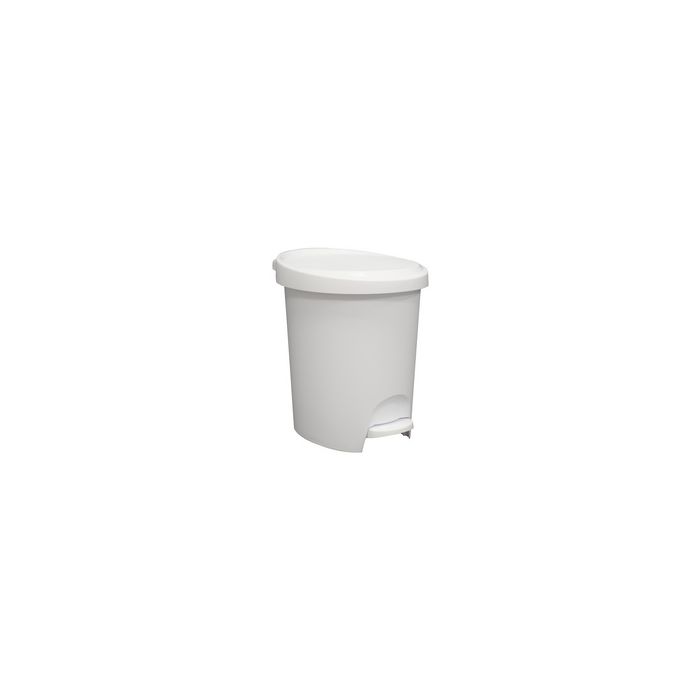 EDA Poubelle cosmétique à pédale Stepy, 6 litres, blanc