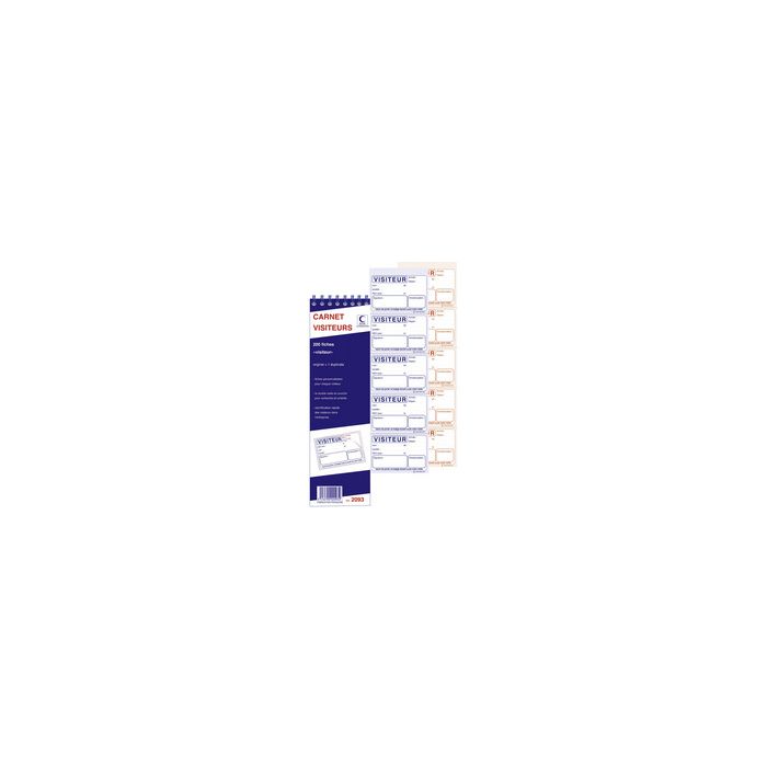 ELVE Bloc spiralé "Carnet Visiteurs", 200 fiches, dupli