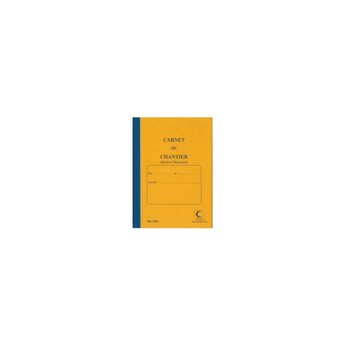 ELVE Carnet de chantier, relevé mensuel, 190 x 130 mm