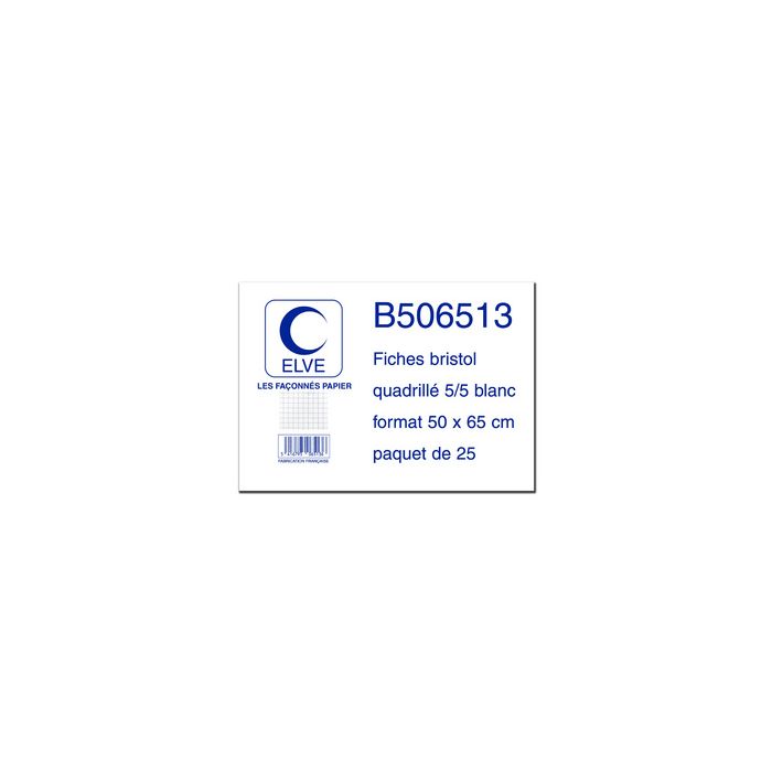 ELVE Fiches bristol quadrillées 5/5, 500 x 650 mm, 25 fiches