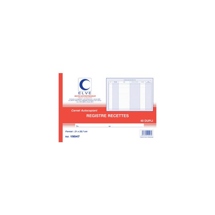 ELVE Manifold "Recettes: auto-entrepreneurs", 40 feuillets