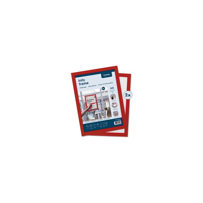 EUROPEL Cadre magnétique INFO FRAME, A4, rouge