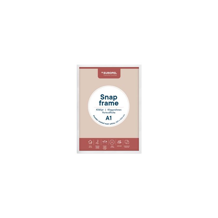 EUROPEL Cadre porte-affiche premium+, A1, blanc